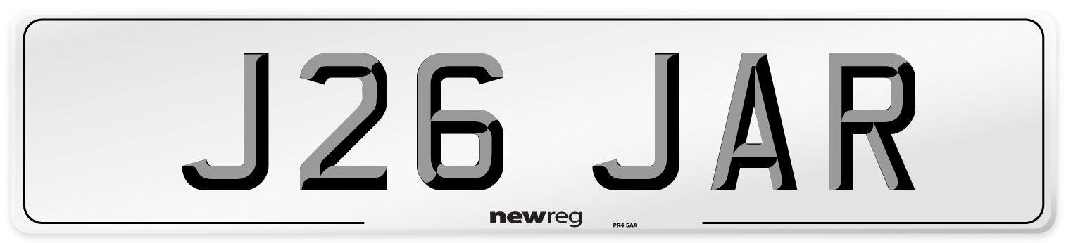 J26 JAR Number Plate from New Reg